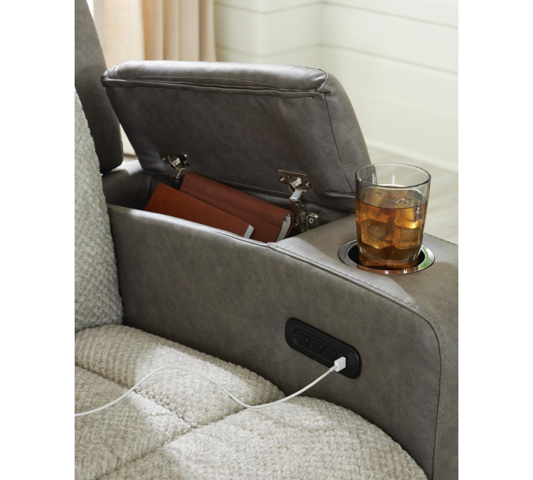 Stately Check Power Recliner - Sisal