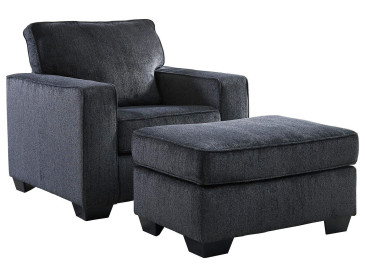 Altari Chair and Ottoman - Slate