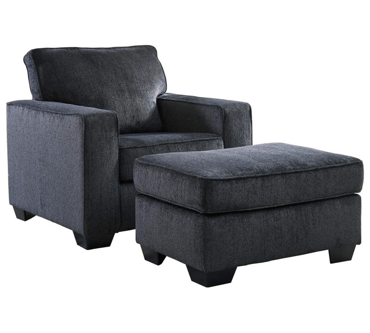 Altari Chair and Ottoman - Slate