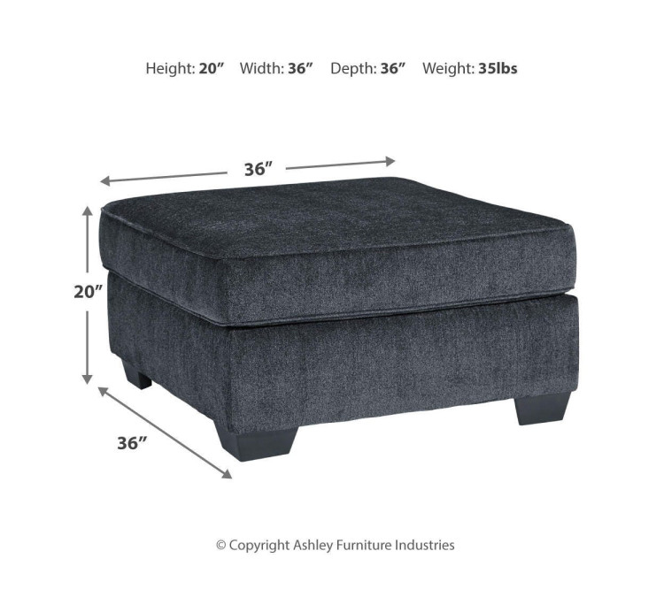 Altari Oversized Accent Ottoman - Slate