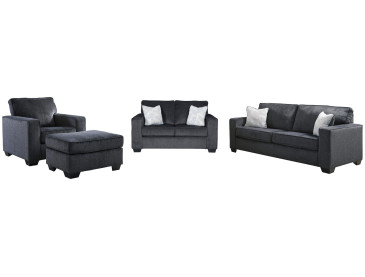 Altari Sofa, Loveseat, Chair and Ottoman - Slate