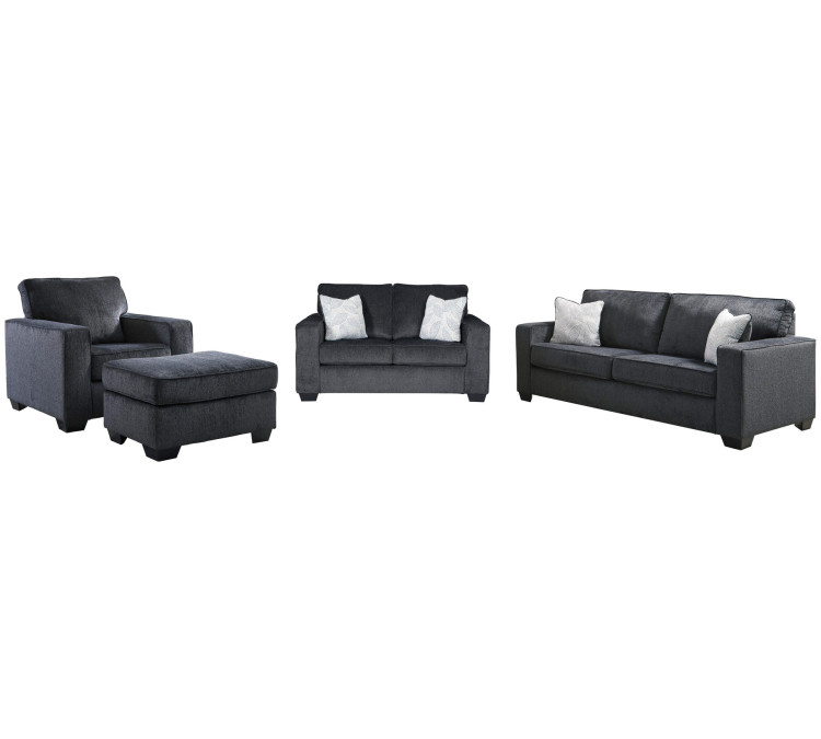Altari Sofa, Loveseat, Chair and Ottoman - Slate