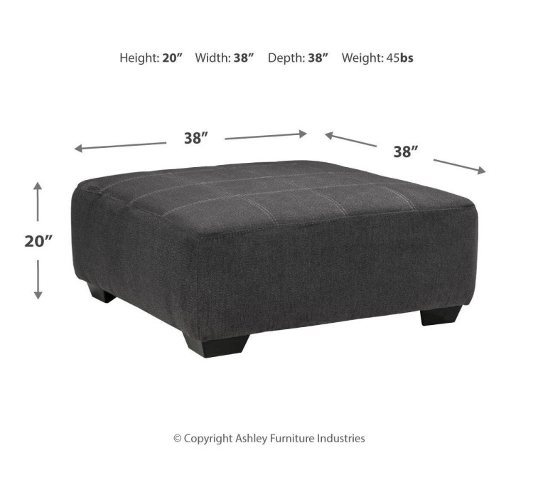 Ambee Oversized Accent Ottoman - Slate