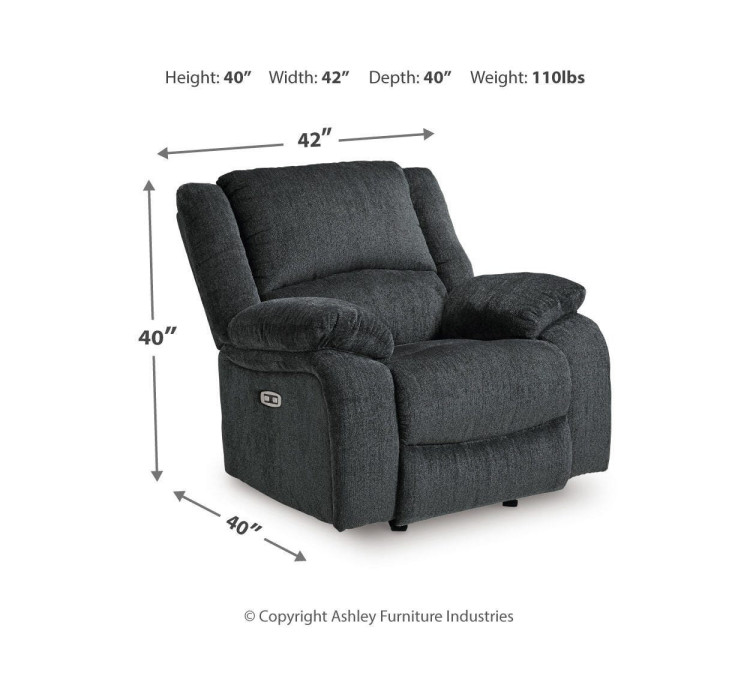 Draycoll Power Recliner - Slate