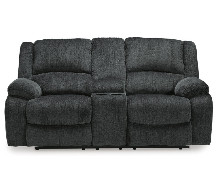 Draycoll Reclining Loveseat with Console - Slate