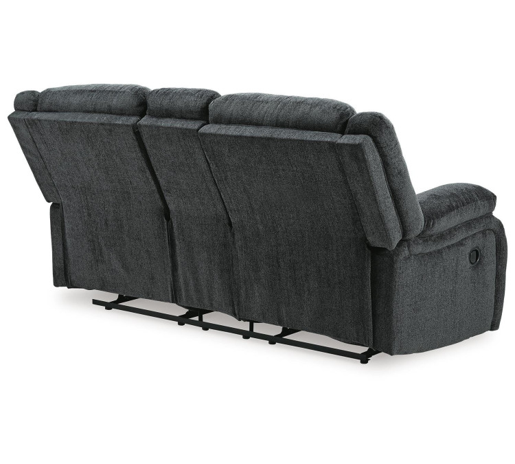 Draycoll Reclining Loveseat with Console - Slate