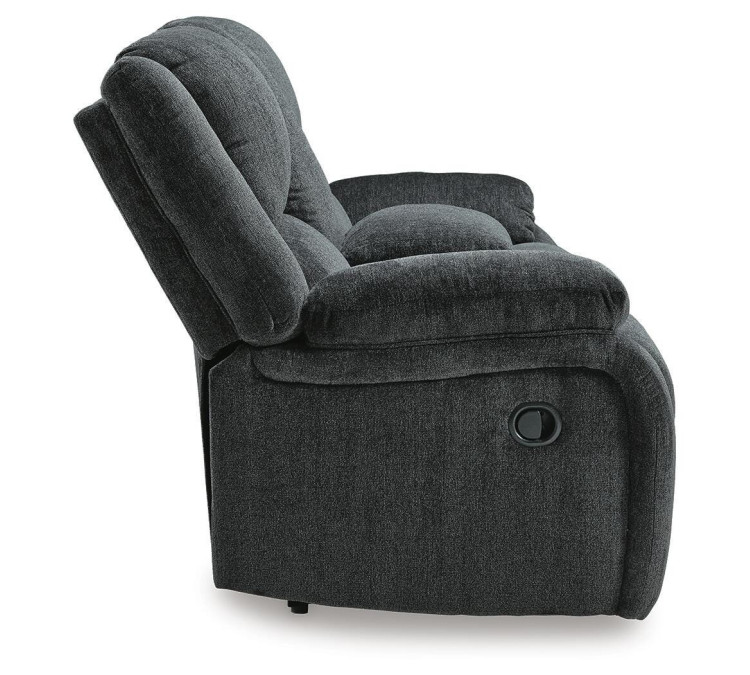 Draycoll Reclining Loveseat with Console - Slate