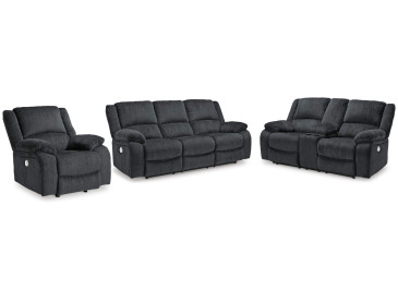 Draycoll Sofa, Loveseat and Recliner - Slate