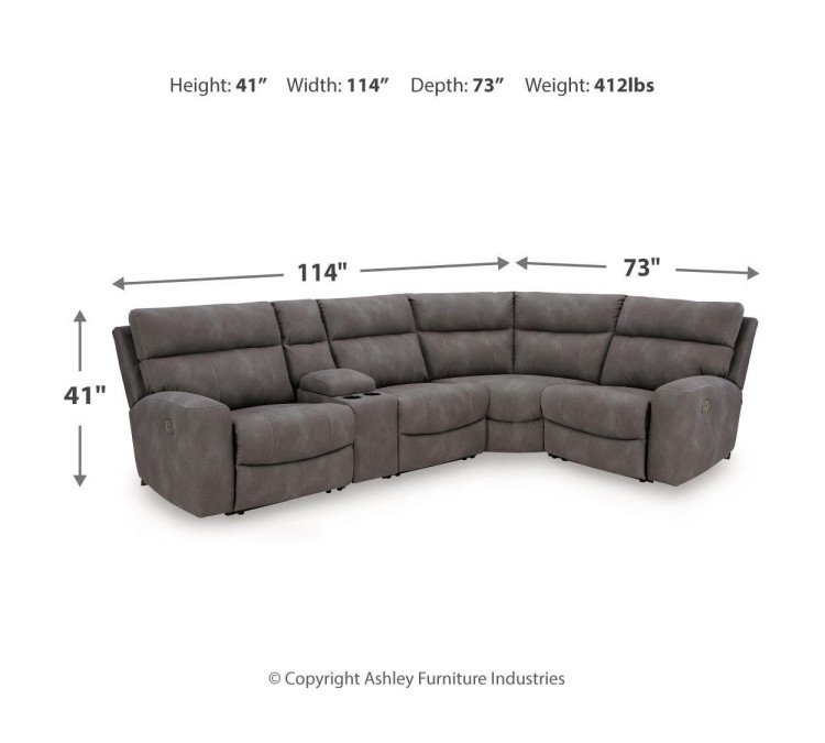 Next-Gen Durapella 5-Piece Power Reclining Sectional - Slate