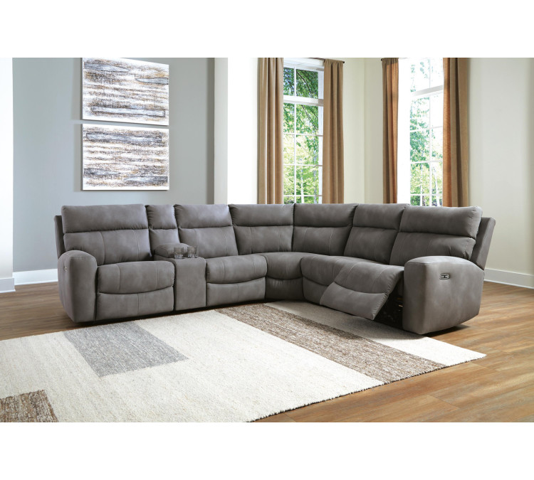 Next-Gen Durapella 6-Piece Power Reclining Sectional - Slate