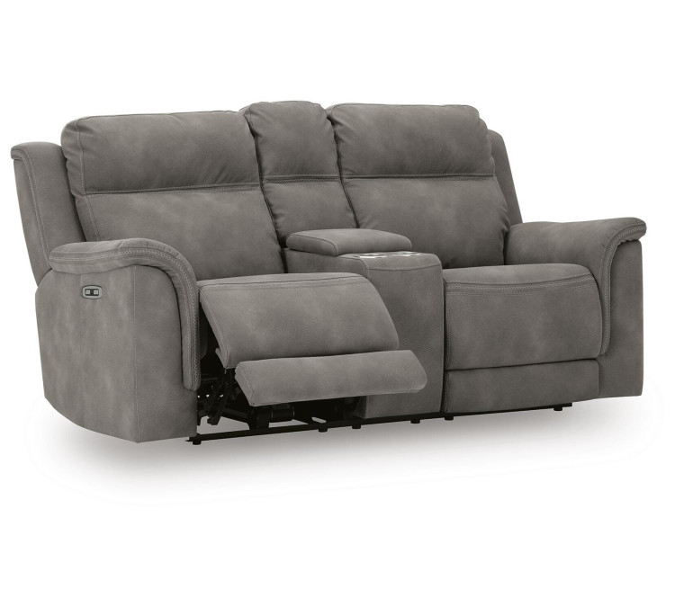 Next-Gen Durapella Power Reclining Loveseat with Console - Slate