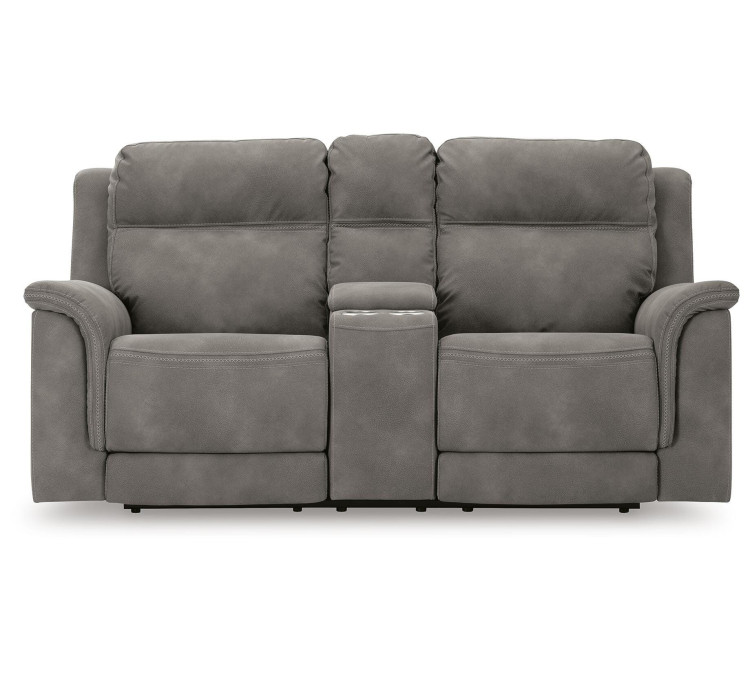 Next-Gen Durapella Power Reclining Loveseat with Console - Slate