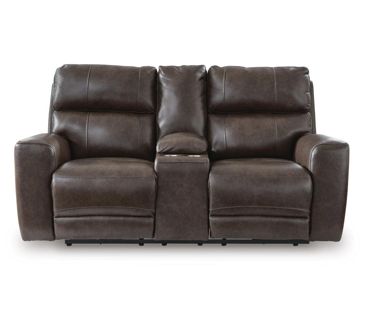 Beadel Power Reclining Loveseat with Console - Smoke