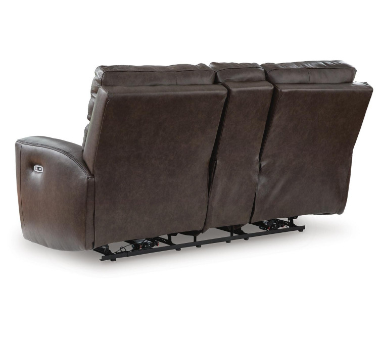 Beadel Power Reclining Loveseat with Console - Smoke