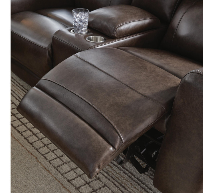 Beadel Power Reclining Loveseat with Console - Smoke