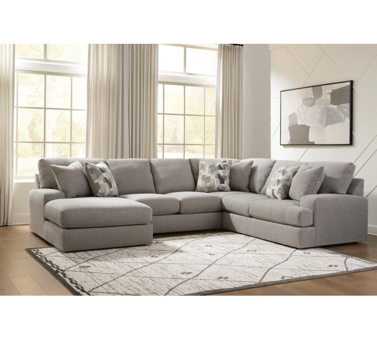 Lindon 3-Piece Sectional with Chaise - Smoke