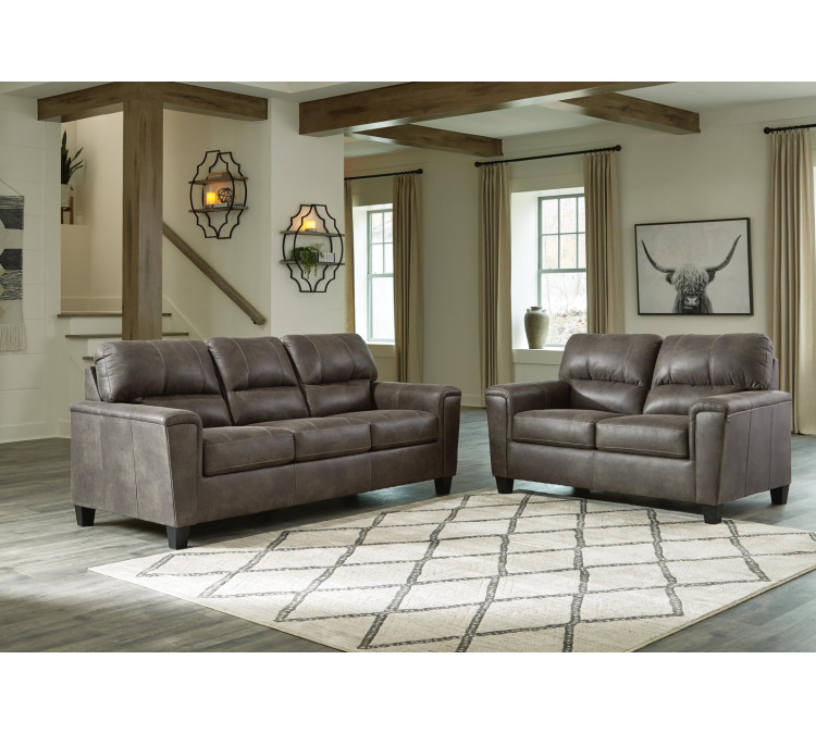 Navi Sofa and Loveseat - Smoke