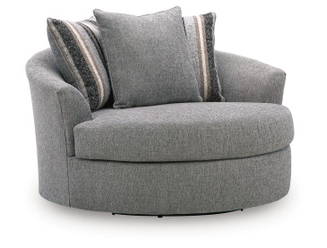 Ellington Pike Oversized Swivel Accent Chair - Smolder