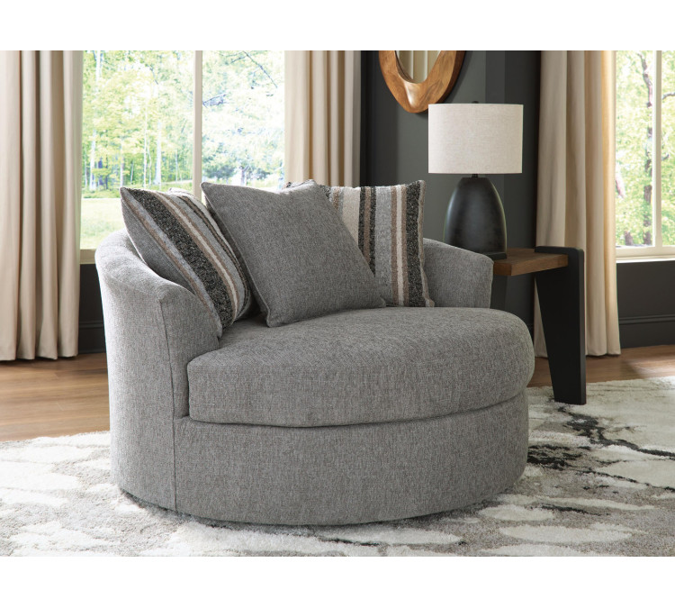 Ellington Pike Oversized Swivel Accent Chair - Smolder