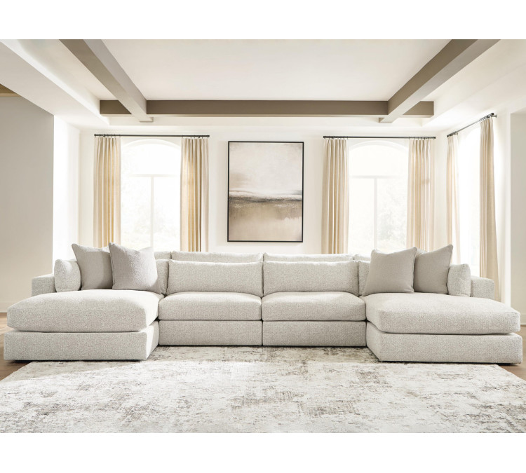 Stonecroft Manor 4-Piece Double Chaise Sectional - Snowstone