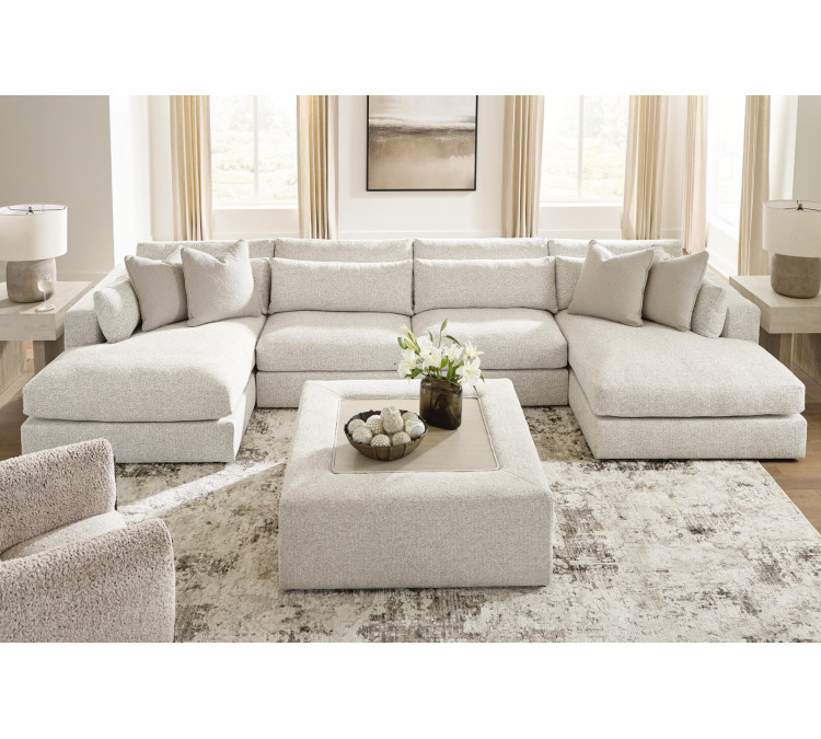 Stonecroft Manor 4-Piece Double Chaise Sectional - Snowstone