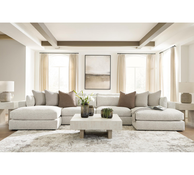 Stonecroft Manor 4-Piece Double Chaise Sectional - Snowstone