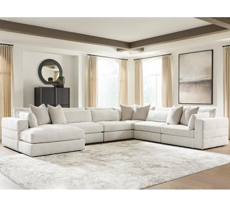 Stonecroft Manor 6-Piece Sectional with Chaise - Snowstone