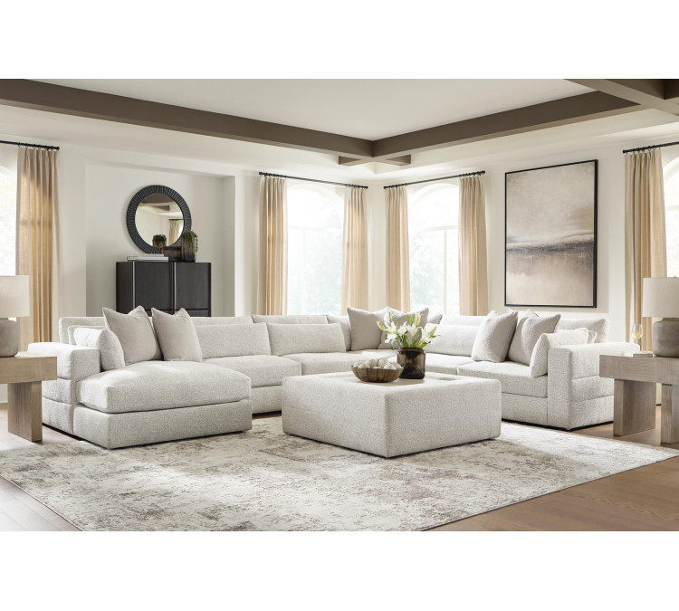 Stonecroft Manor 6-Piece Sectional with Chaise - Snowstone