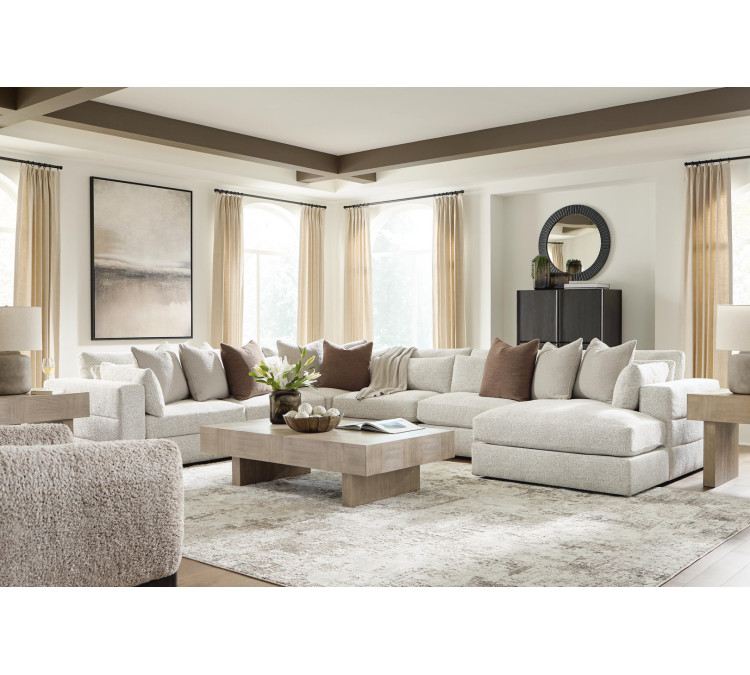Stonecroft Manor 6-Piece Sectional with Chaise - Snowstone