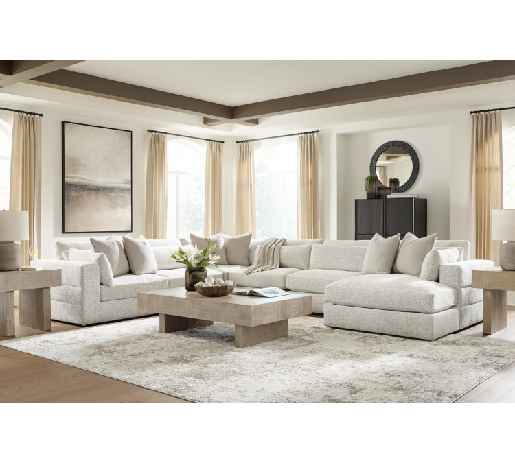 Stonecroft Manor 6-Piece Sectional with Chaise - Snowstone