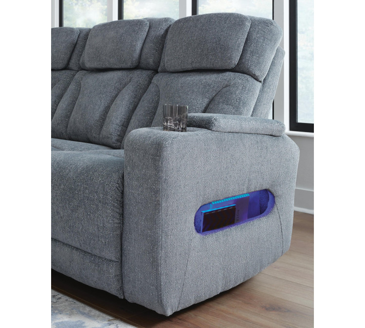 Forest Lake Power Reclining Sofa - Steel
