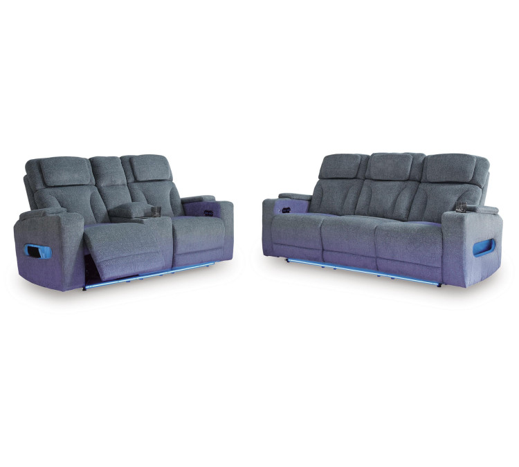 Forest Lake Sofa and Loveseat - Steel