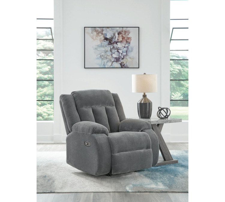 Greely Bend Power Recliner - Steel