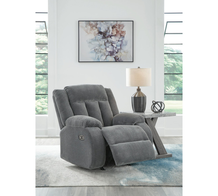 Greely Bend Power Recliner - Steel