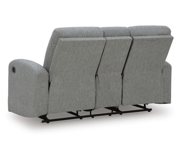 Moreau Place Reclining Loveseat with Console - Sterling