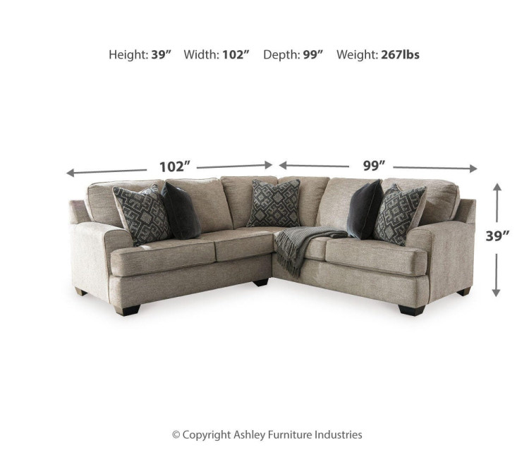 Bovarian 2-Piece Sectional - Stone