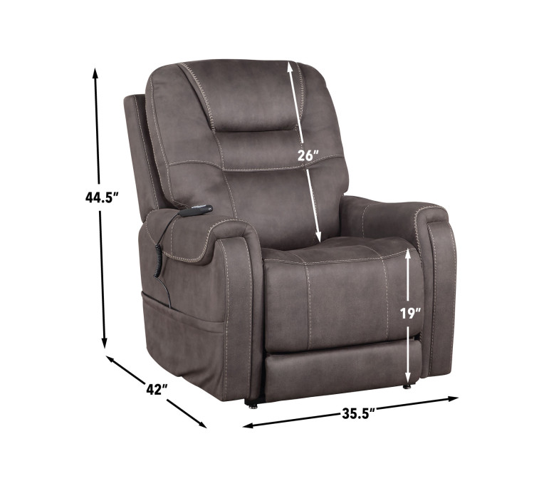 Brisbane Power Lift Chair w/Three Heat Zones - Stone