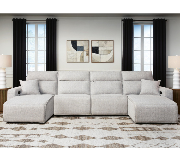 Modmax II 4-Piece Power Reclining Sectional with Chaise - Stone
