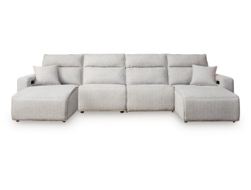 Modmax II 4-Piece Reclining Sectional with Double Chaise - Stone