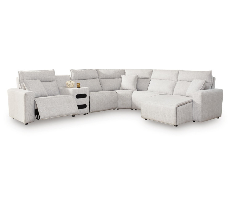 Modmax II 6-Piece Reclining Sectional with Chaise and Audio Console - Stone