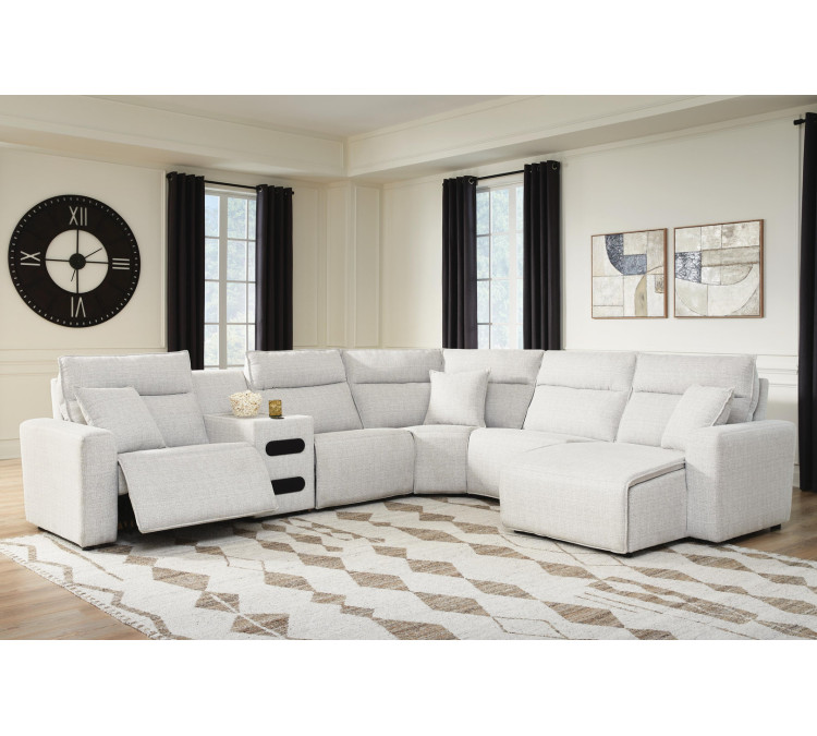 Modmax II 6-Piece Reclining Sectional with Chaise and Audio Console - Stone