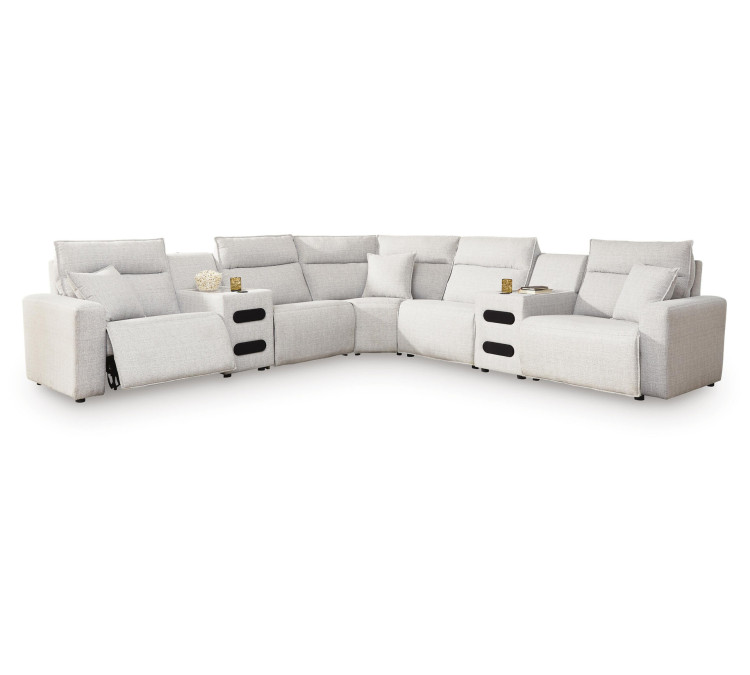 Modmax II 7-Piece Power Reclining Sectional with Audio Consoles - Stone