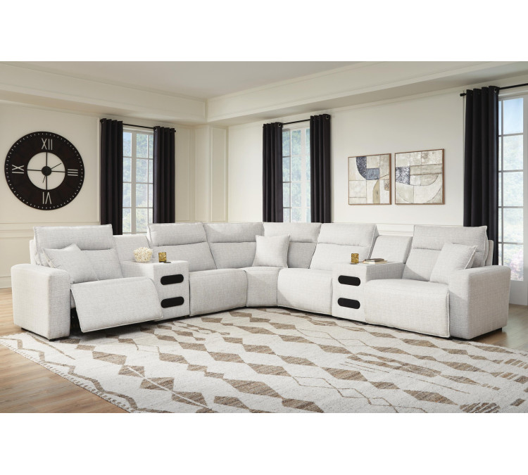 Modmax II 7-Piece Power Reclining Sectional with Audio Consoles - Stone