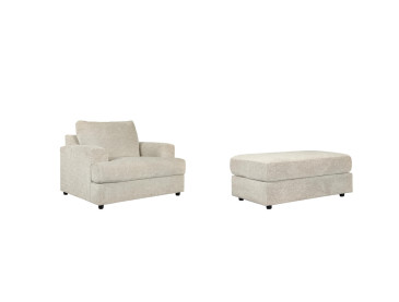 Soletren Chair and Ottoman - Stone