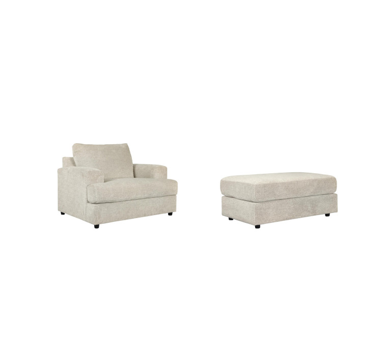 Soletren Chair and Ottoman - Stone