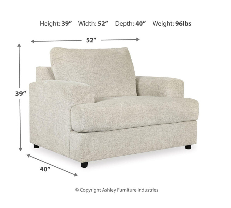 Soletren Chair and Ottoman - Stone