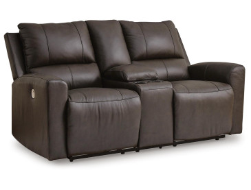 Boxmere Power Reclining Loveseat with Console - Storm