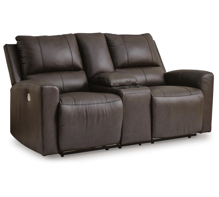 Boxmere Power Reclining Loveseat with Console - Storm