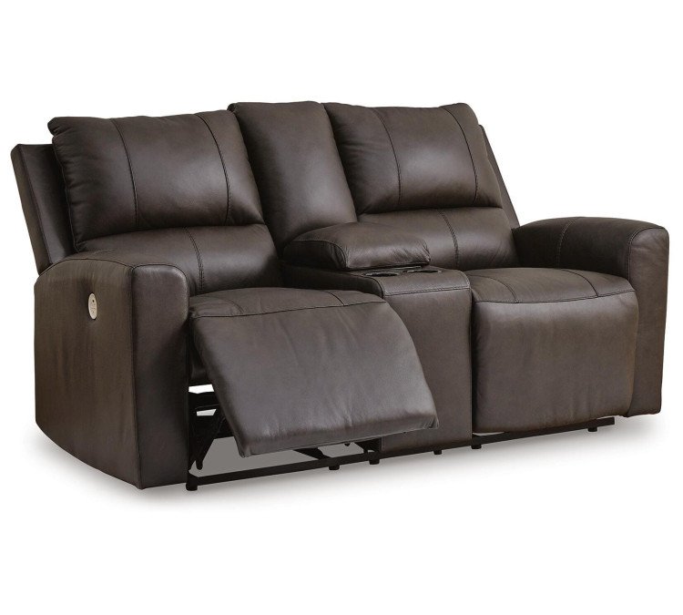 Boxmere Power Reclining Loveseat with Console - Storm