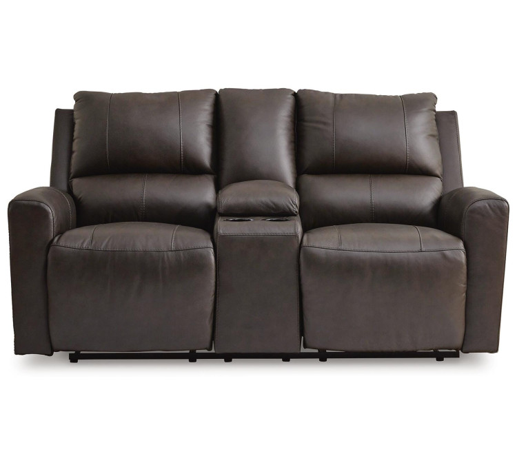 Boxmere Power Reclining Loveseat with Console - Storm